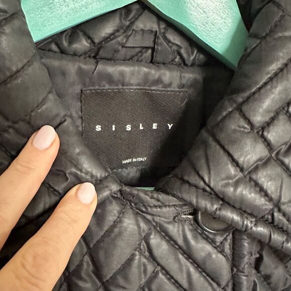 Black SISLEY quilted jacket - M - Picture 2 of 5